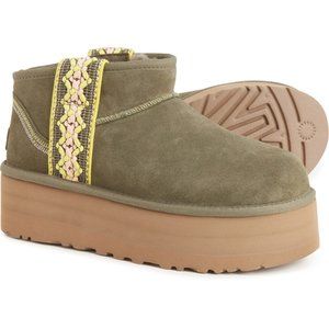 UGG Olive Ankle Boots with Tan Sole